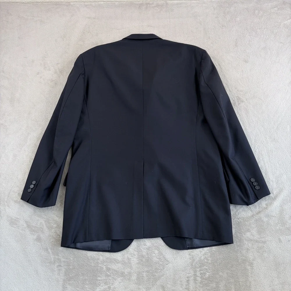Vintage‎ 80s Brooks Brothers Blazer Sport Coat Black Wool 3 Button Men 44R USA